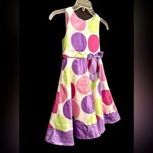 RARE EDITIONS Purple Pink Polka Dot Crinoline Dress Size 6 Girls~SKU041